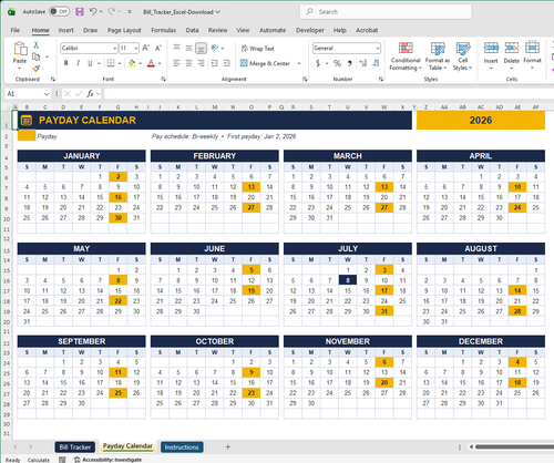 Bill Tracker for Excel | Never Miss a Payment