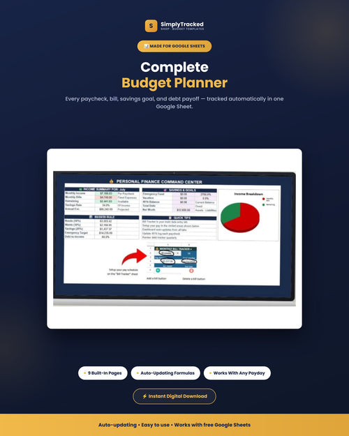 Complete Budget Planner for Google Sheets - hero image