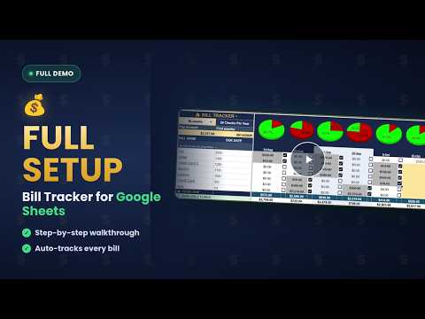 Bill Tracker for Google Sheets — Full Walkthrough